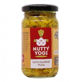 Nutty Yogi Garlic Gandhiali Pickle   Glass Jar  200 grams
